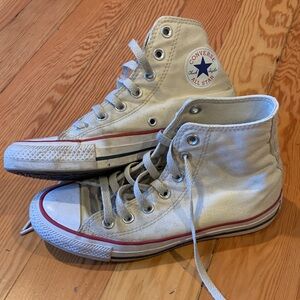 Converse High-Top Chuck Taylors in off-White and Red